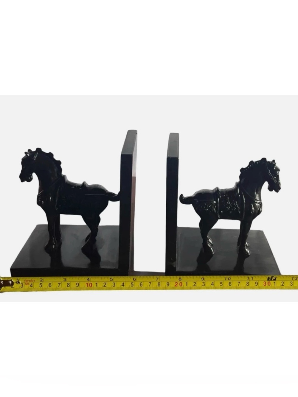 Vintage Black Horse Bookends — Decorative Shelf Support - Picture 8 of 8